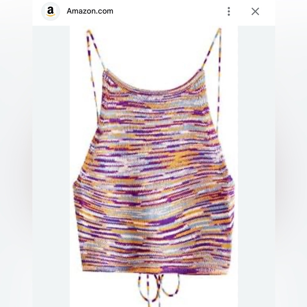 Colorful Acrylic Knit Crop Top